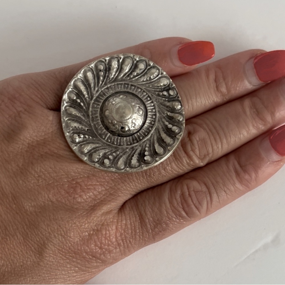 Vintage Silver XL Statement Coin Ring